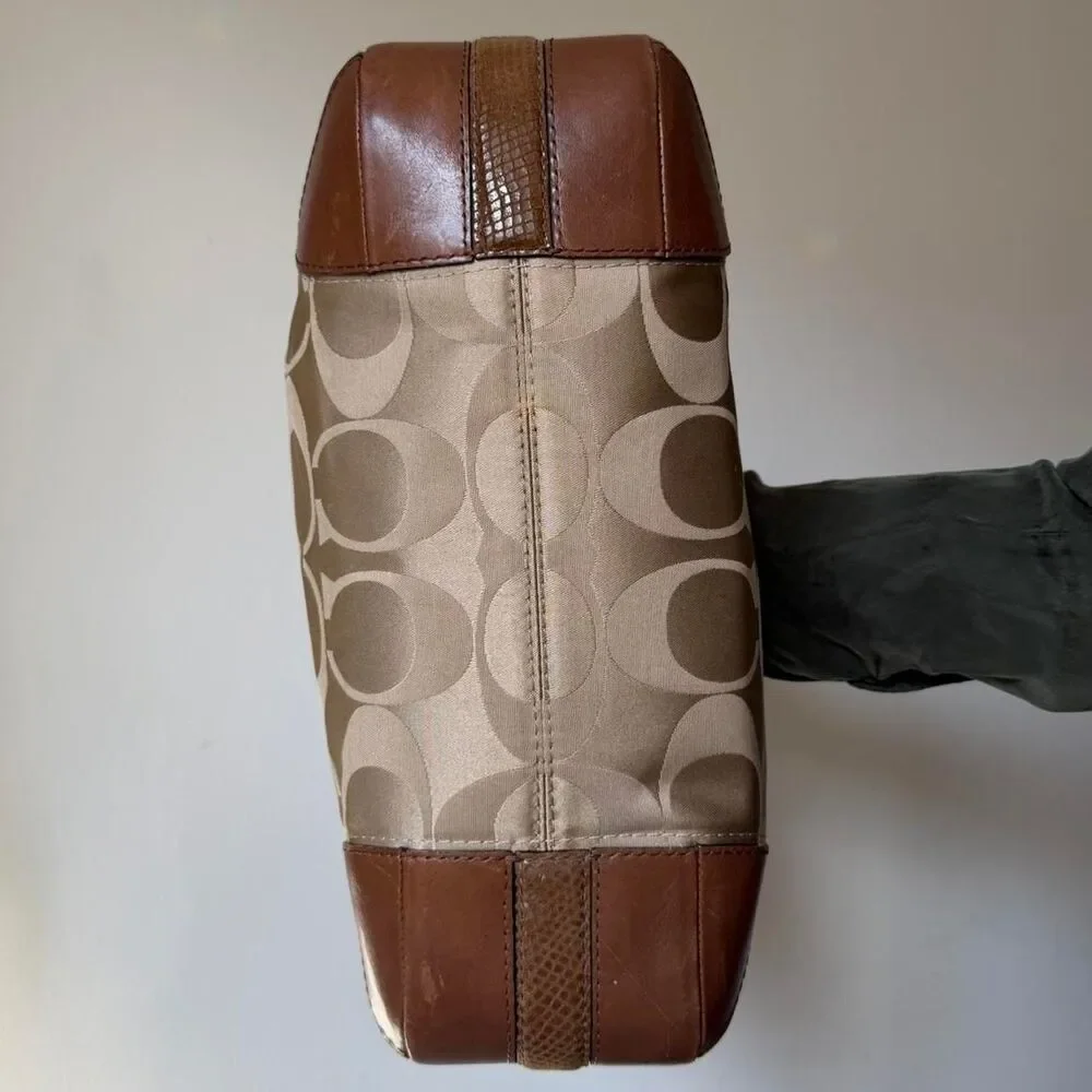 Coach Peyton Signature Sateen Snake Hobo Bag in tan colorway - Picture 5 of 8